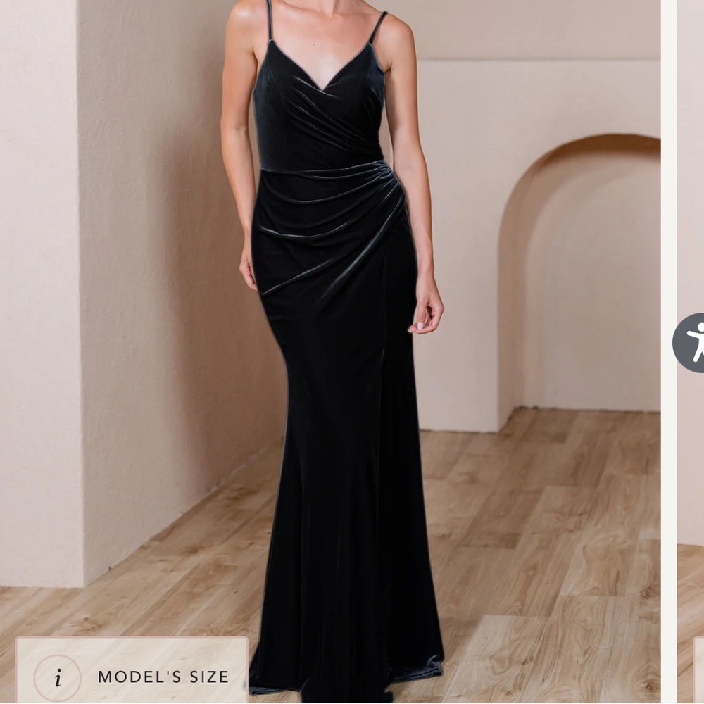 REVELRY Rory Velvet Dress Black